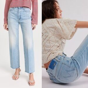 Mother The Rambler Zip Ankle Fray Jeans Im With The Band 26